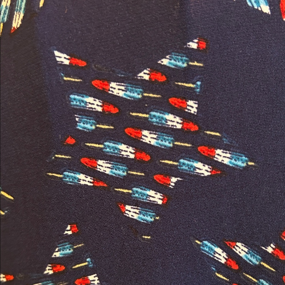 Navy Blue Americana Patterned Dress - Picture 3 of 9